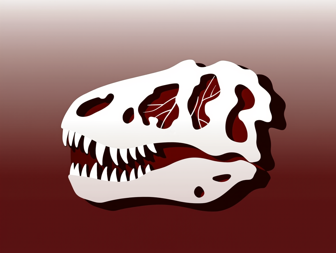 Ilustración sobre la costilla de Scotty el T. rex y sus vasos sanguíneos fosilizados