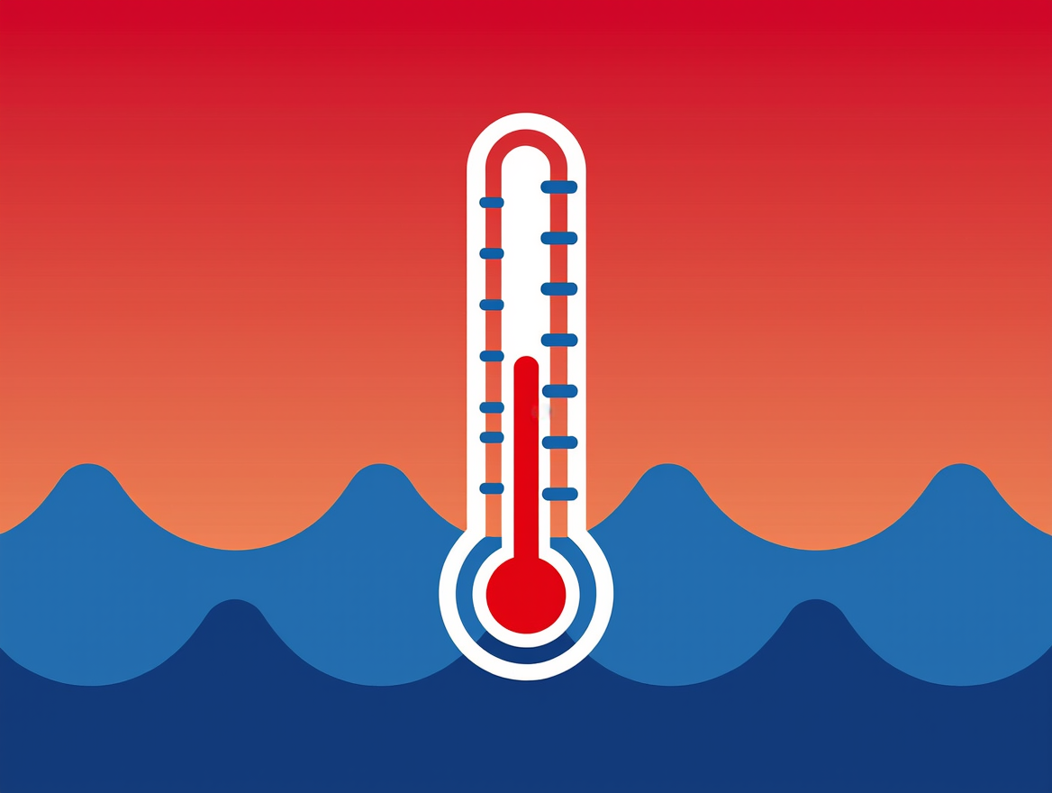 Ilustración sobre El Niño batiendo récords históricos de temperatura oceánica