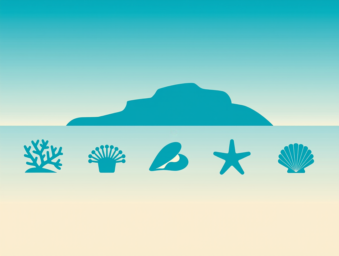Ilustración sobre la diversidad de especies en los fondos marinos de las islas Sorlingas