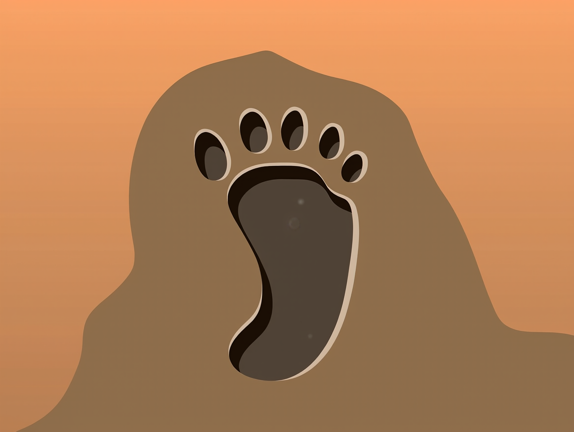 Ilustración sobre las primeras huellas adultas de T. rex